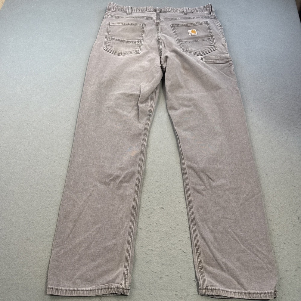 Carhartt Men's Size 36x32 Gray Relaxed Straight Pants Zip Workwear 102517-039
